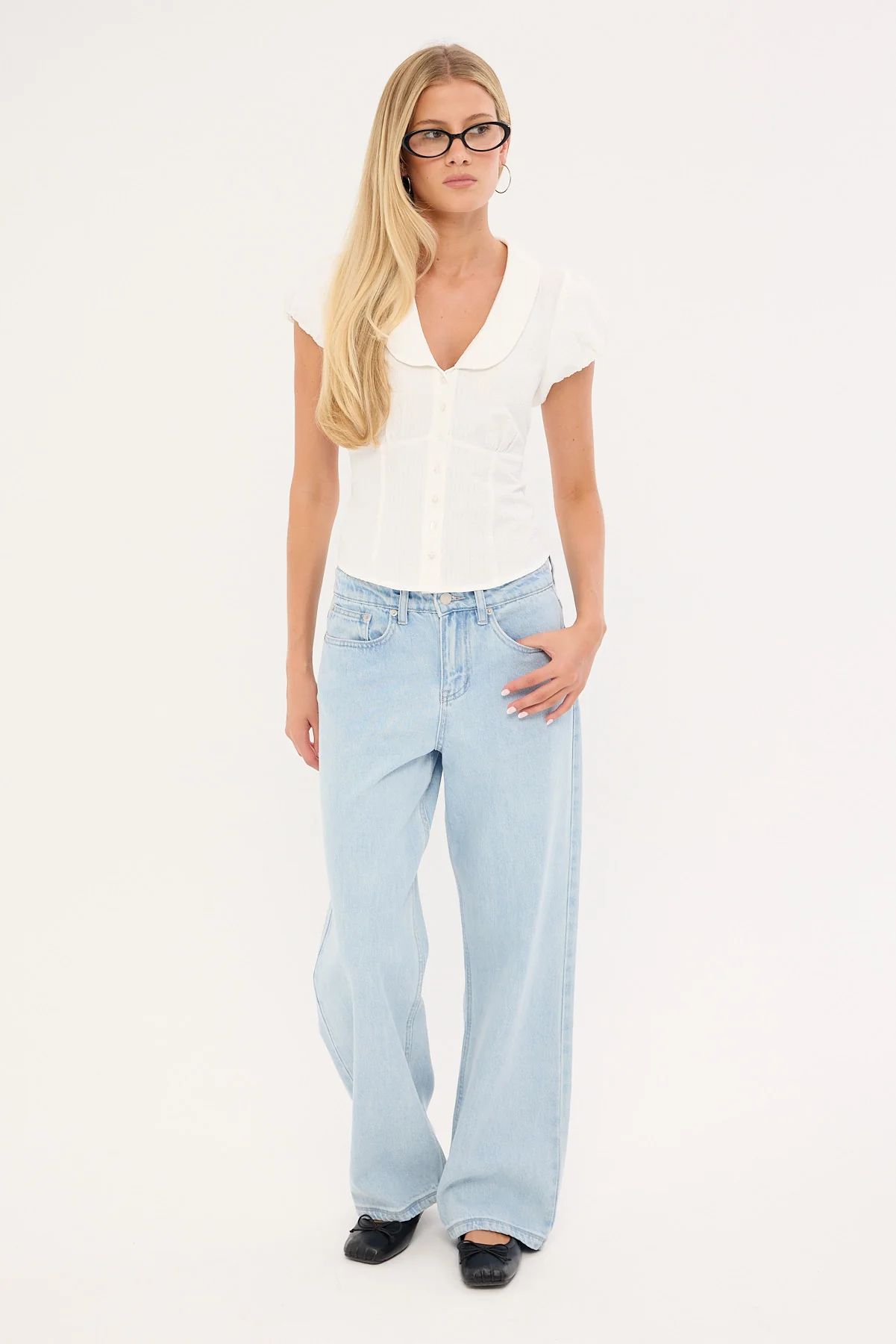 Perfect Stranger Low Rise Baggy Jean Light Blue