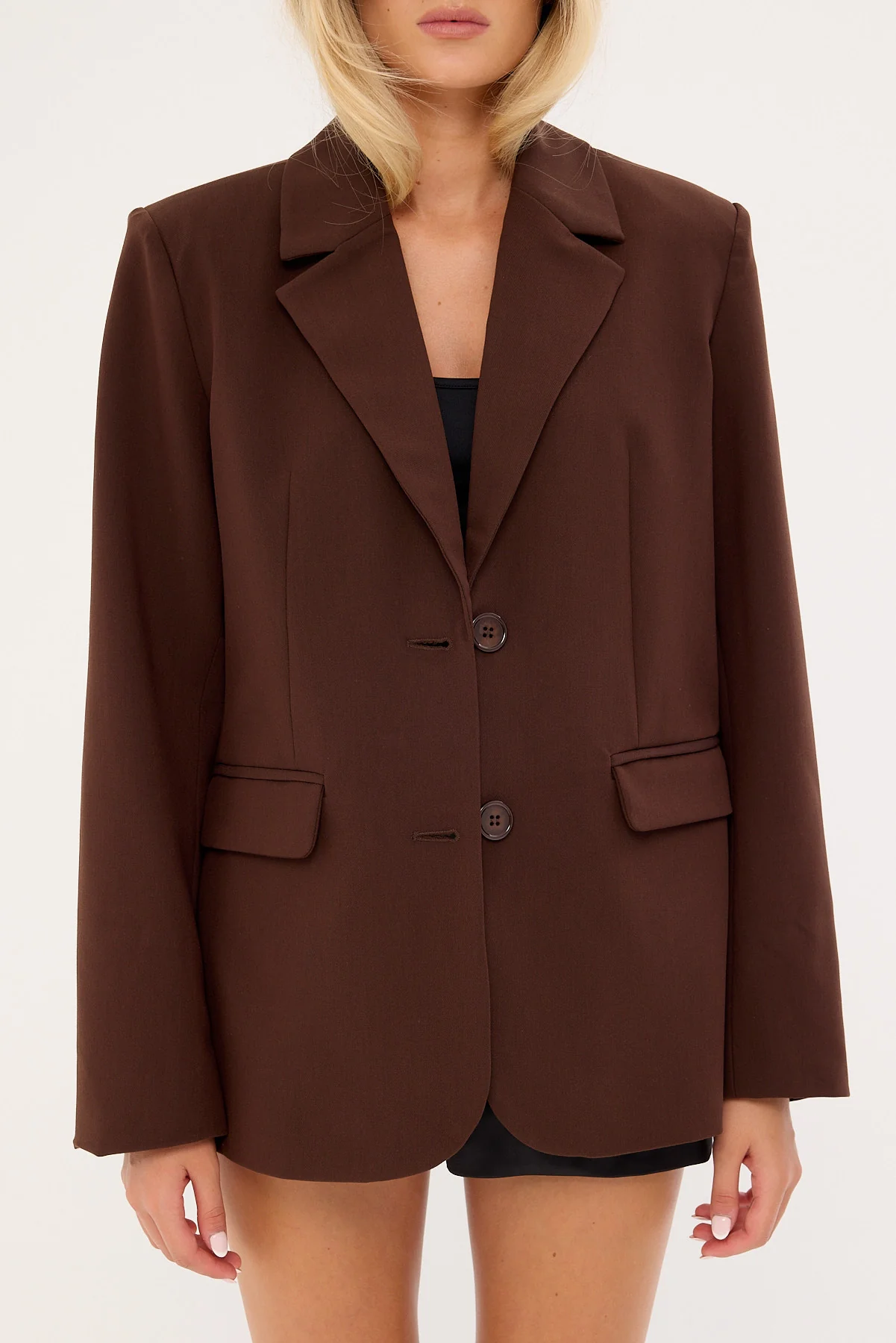 Perfect Stranger Luca Oversized Blazer Chocolate - Image 6