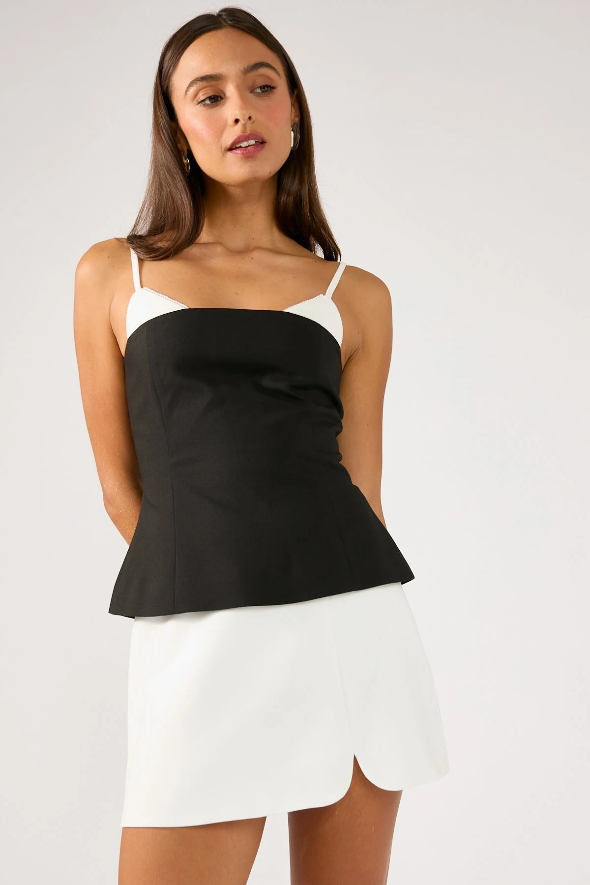 Perfect Stranger Luca Split Mini Skirt White - Image 2