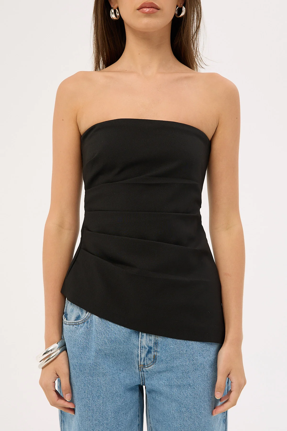 Perfect Stranger Luca Strapless Asymmetrical Top Black - Image 6