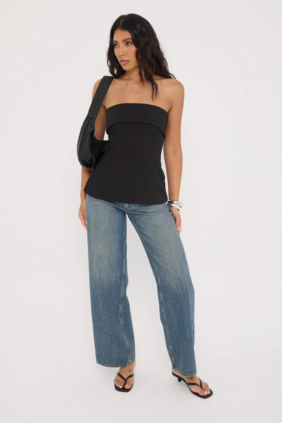 Perfect Stranger Luca Strapless Long Line Top Black - Image 2