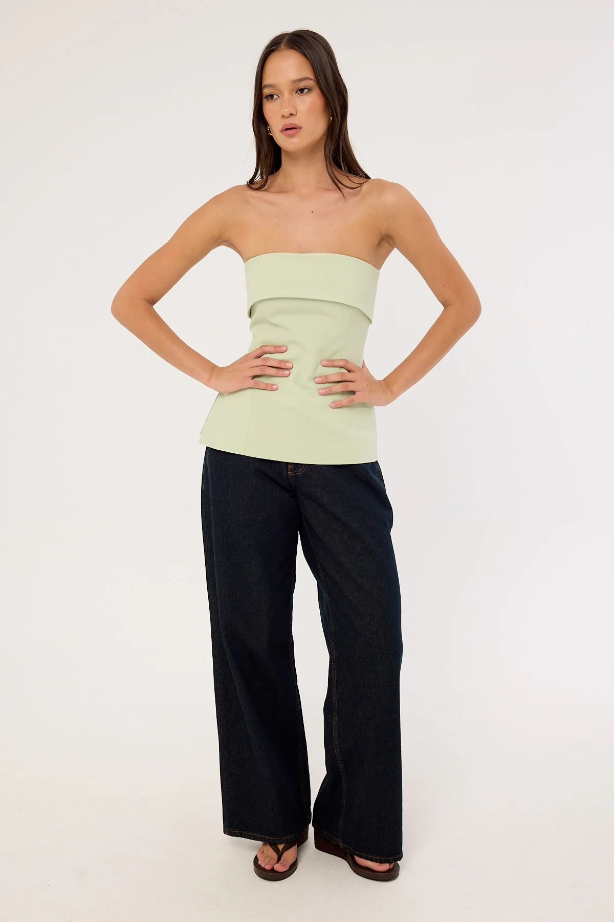 Perfect Stranger Luca Strapless Long Line Top Mint - Image 2