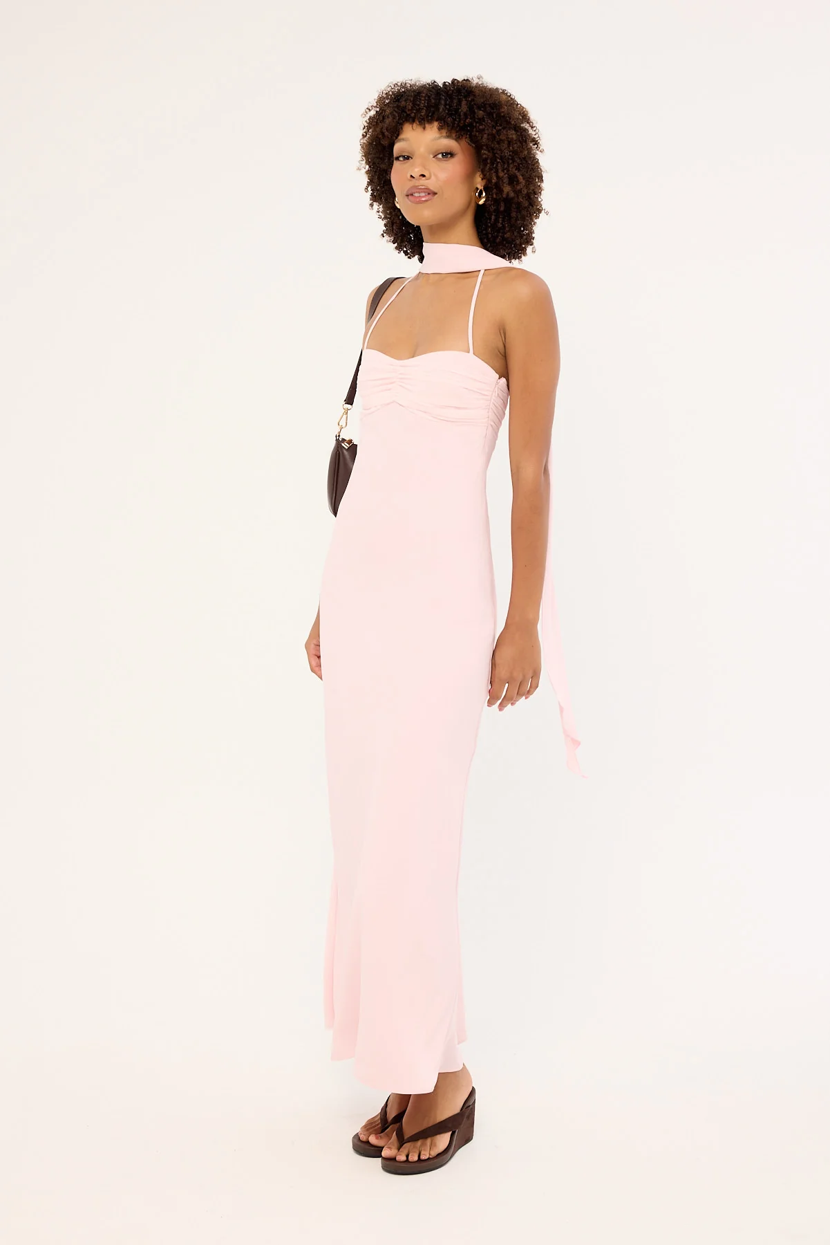 Perfect Stranger Luccia Scarf Maxi Dress Pink - Image 4
