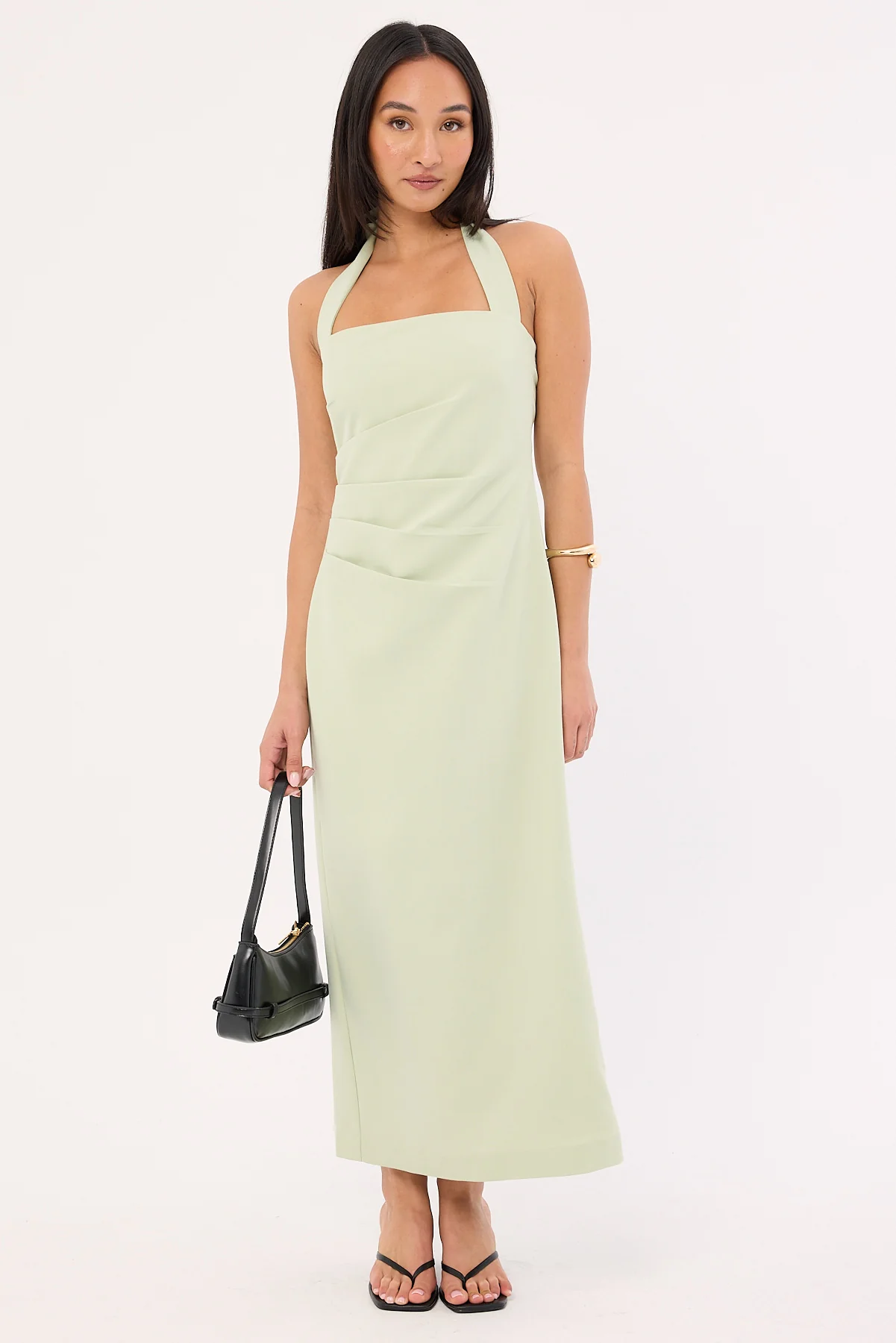 Perfect Stranger Lucette Halter Suiting Midi Dress Mint - Image 2
