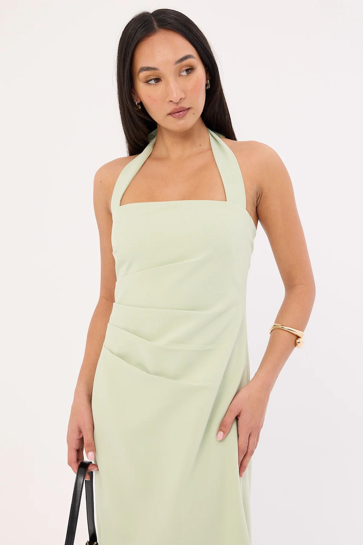Perfect Stranger Lucette Halter Suiting Midi Dress Mint - Image 3