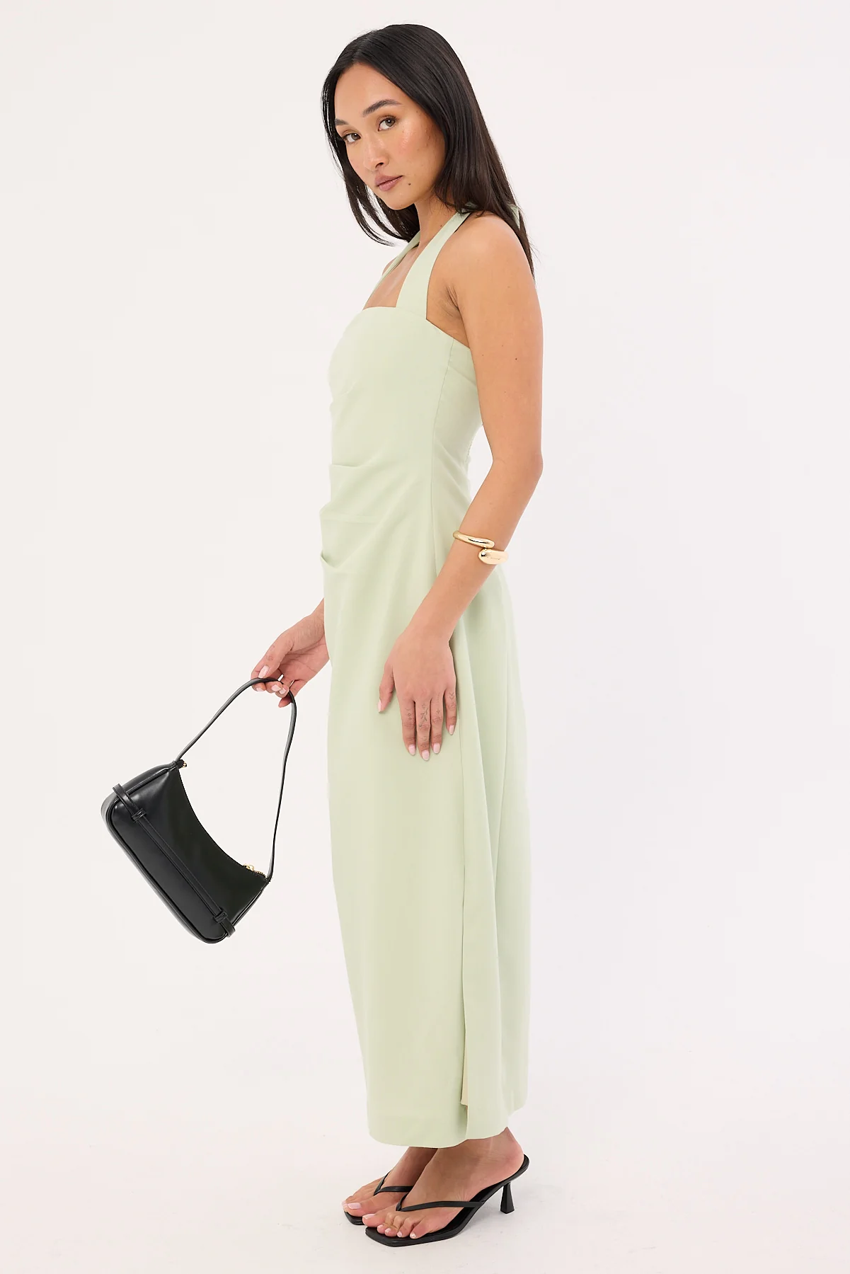 Perfect Stranger Lucette Halter Suiting Midi Dress Mint - Image 4