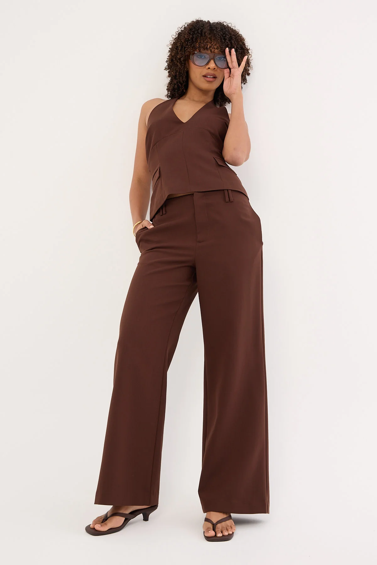Perfect Stranger Luella Halter Suiting Top Brown - Image 3