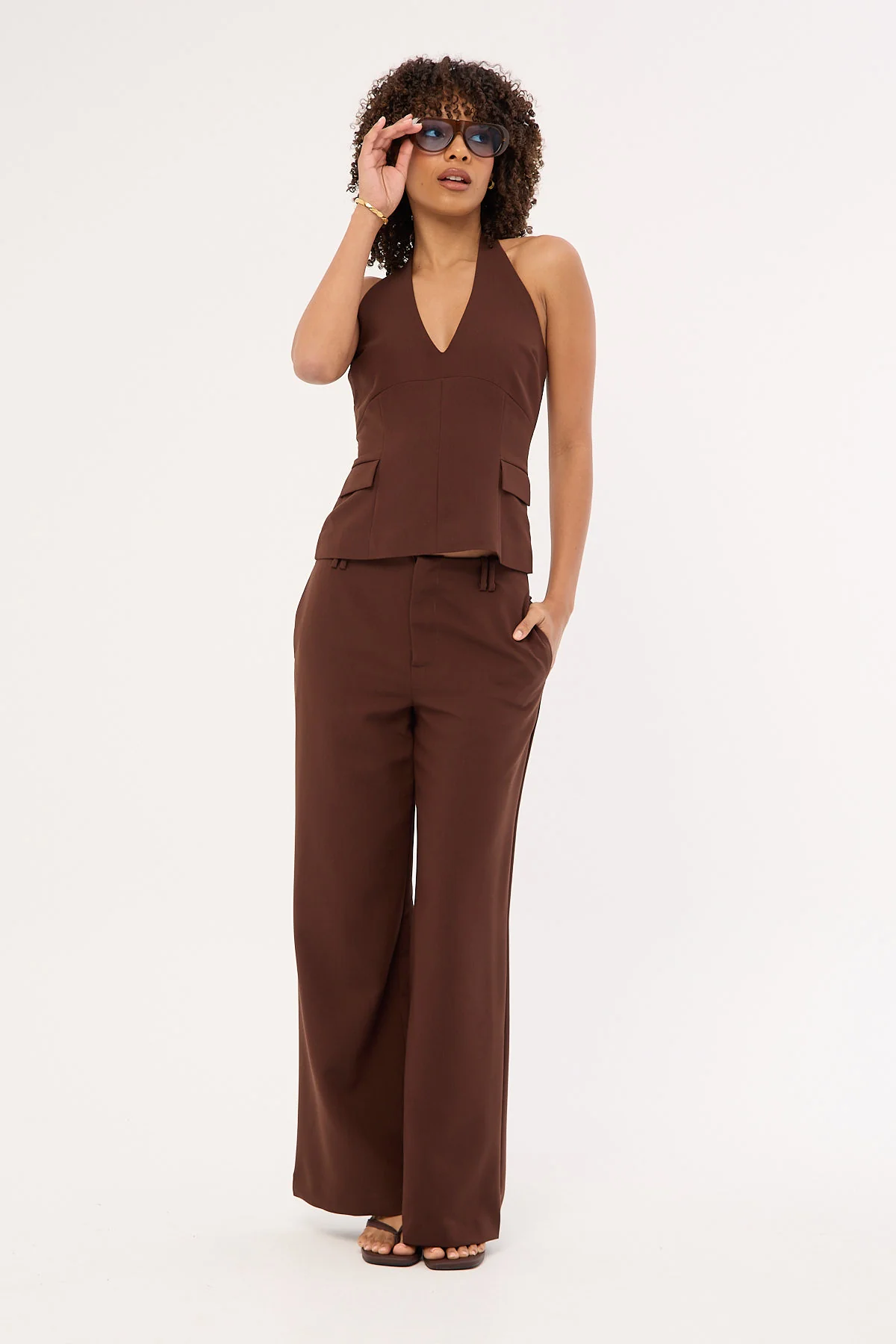 Perfect Stranger Luella Halter Suiting Top Brown - Image 5