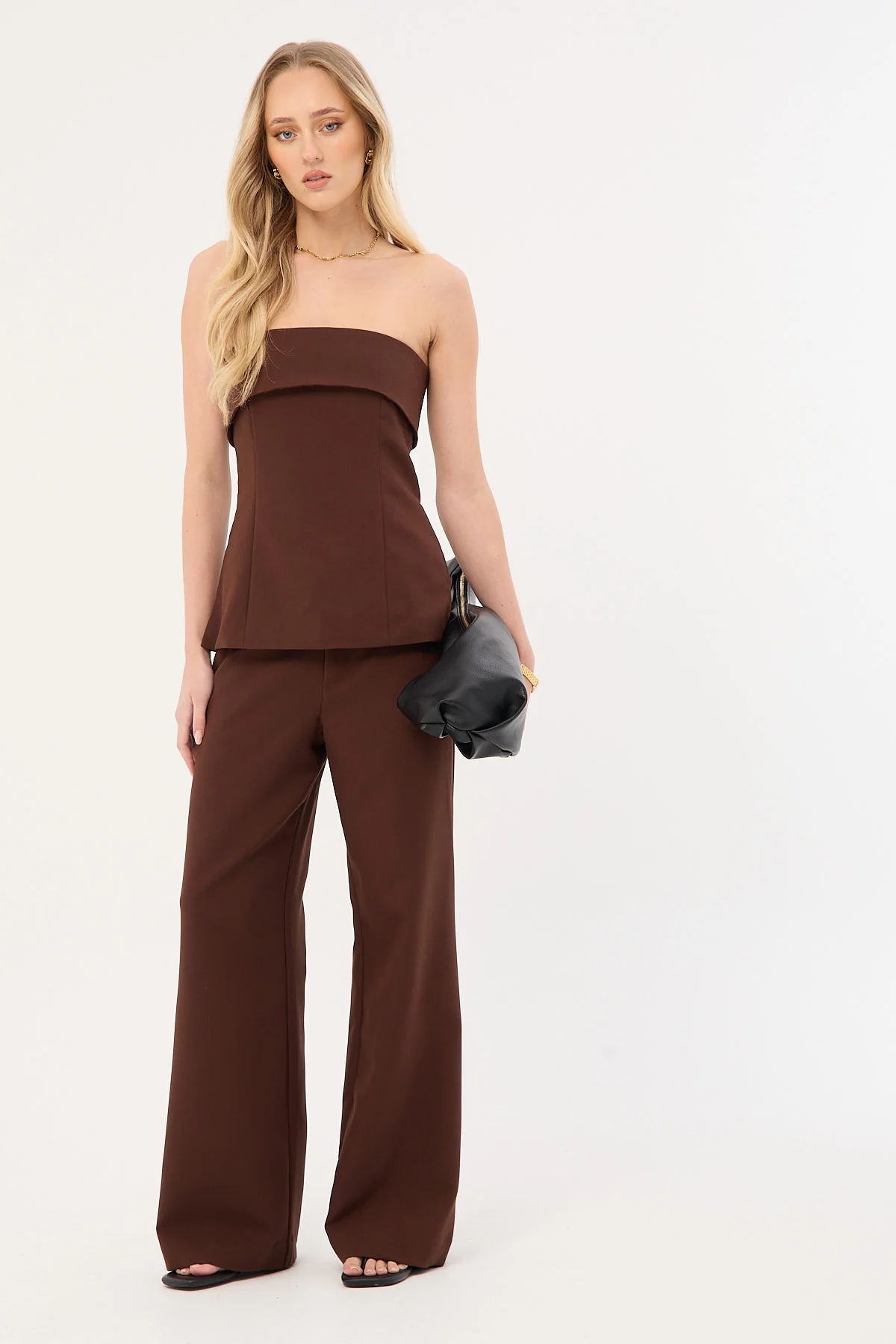 Perfect Stranger Luella Mid Rise Wide Leg Pant Brown - Image 2