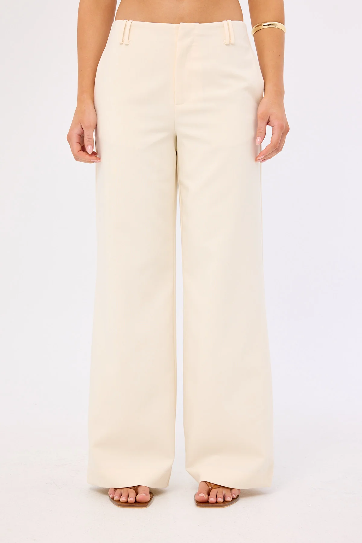 Perfect Stranger Luella Mid Rise Wide Leg Pant Cream - Image 7