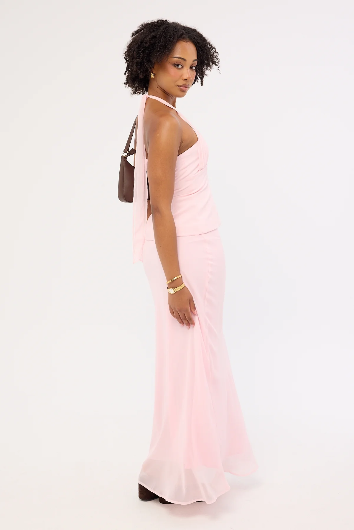 Perfect Stranger Lula Chiffon Maxi Skirt Pink - Image 5