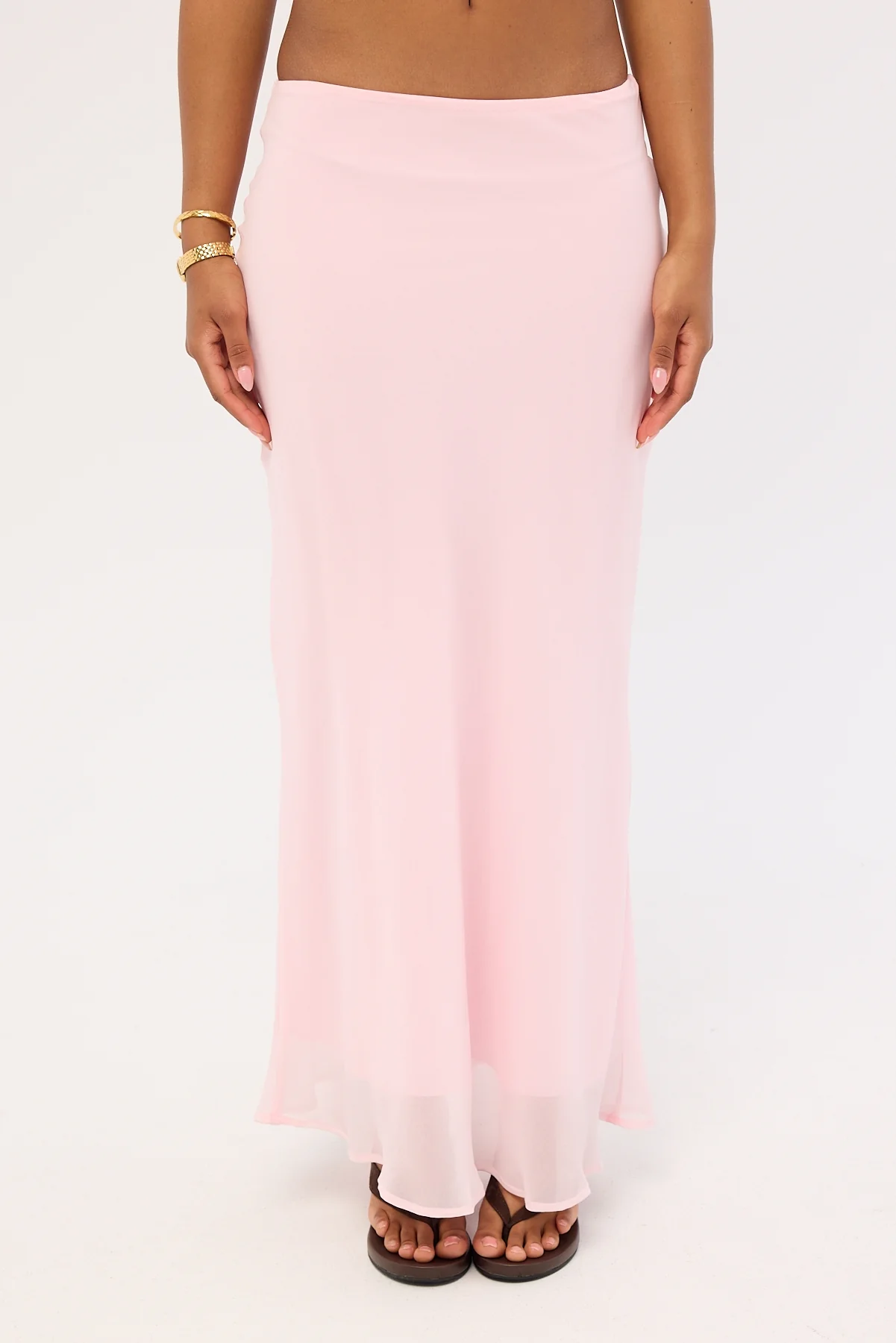 Perfect Stranger Lula Chiffon Maxi Skirt Pink - Image 7