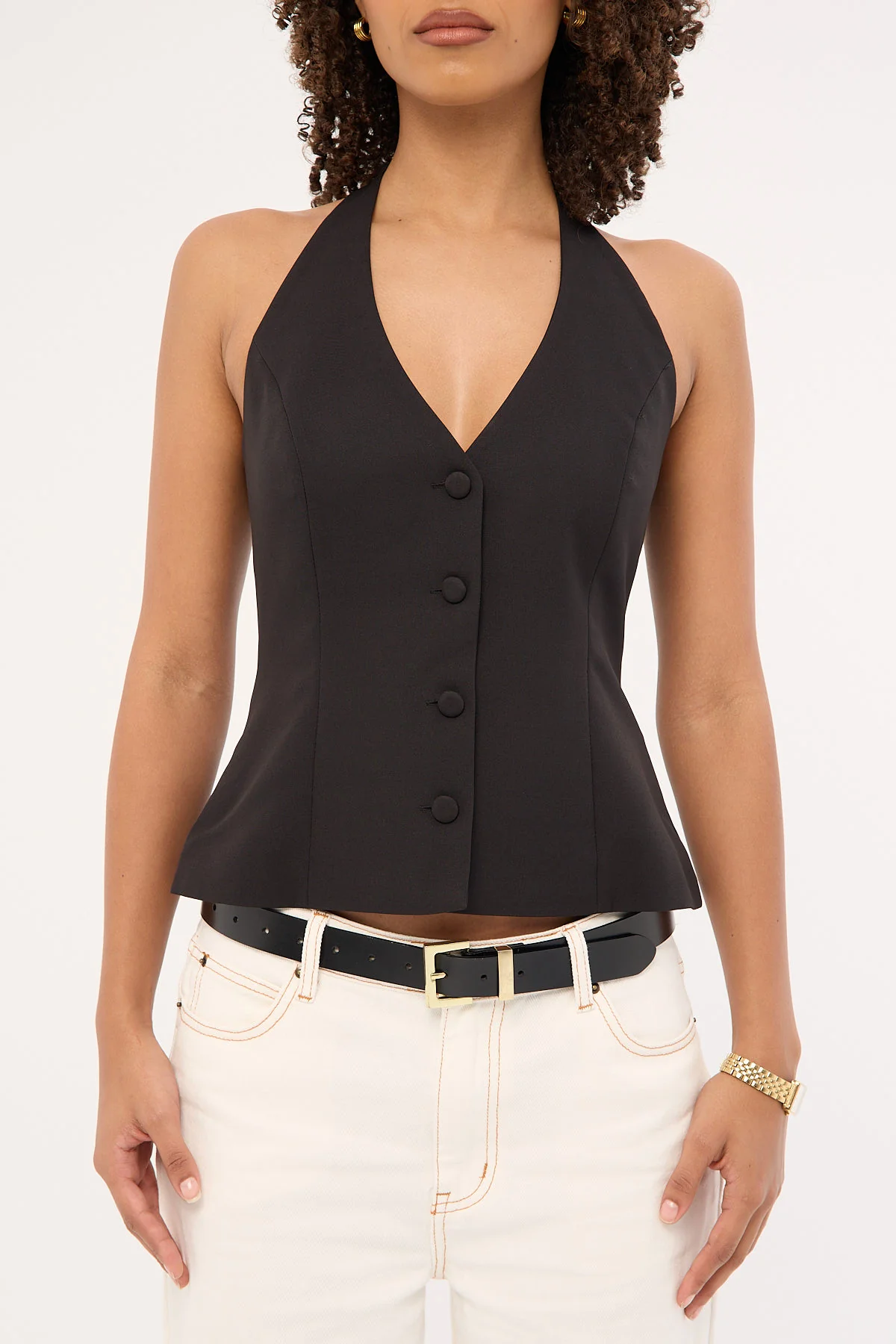 Perfect Stranger Lulu Halter Tailored Vest Black - Image 7