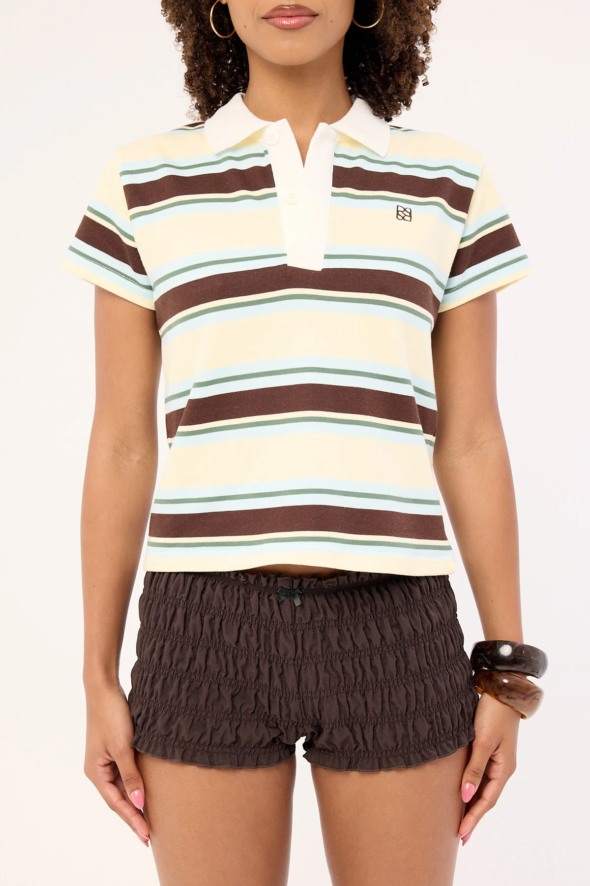 Perfect Stranger Maddox Polo T-shirt Butter Stripe - Image 9