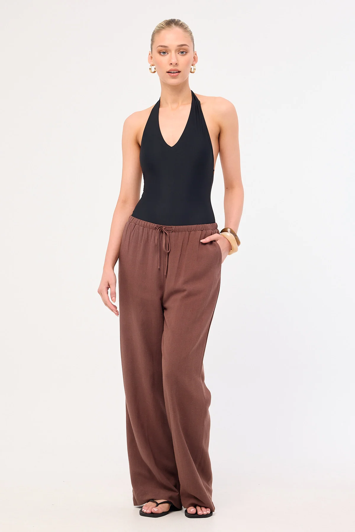 Perfect Stranger Majorca Elastic Pant Brown