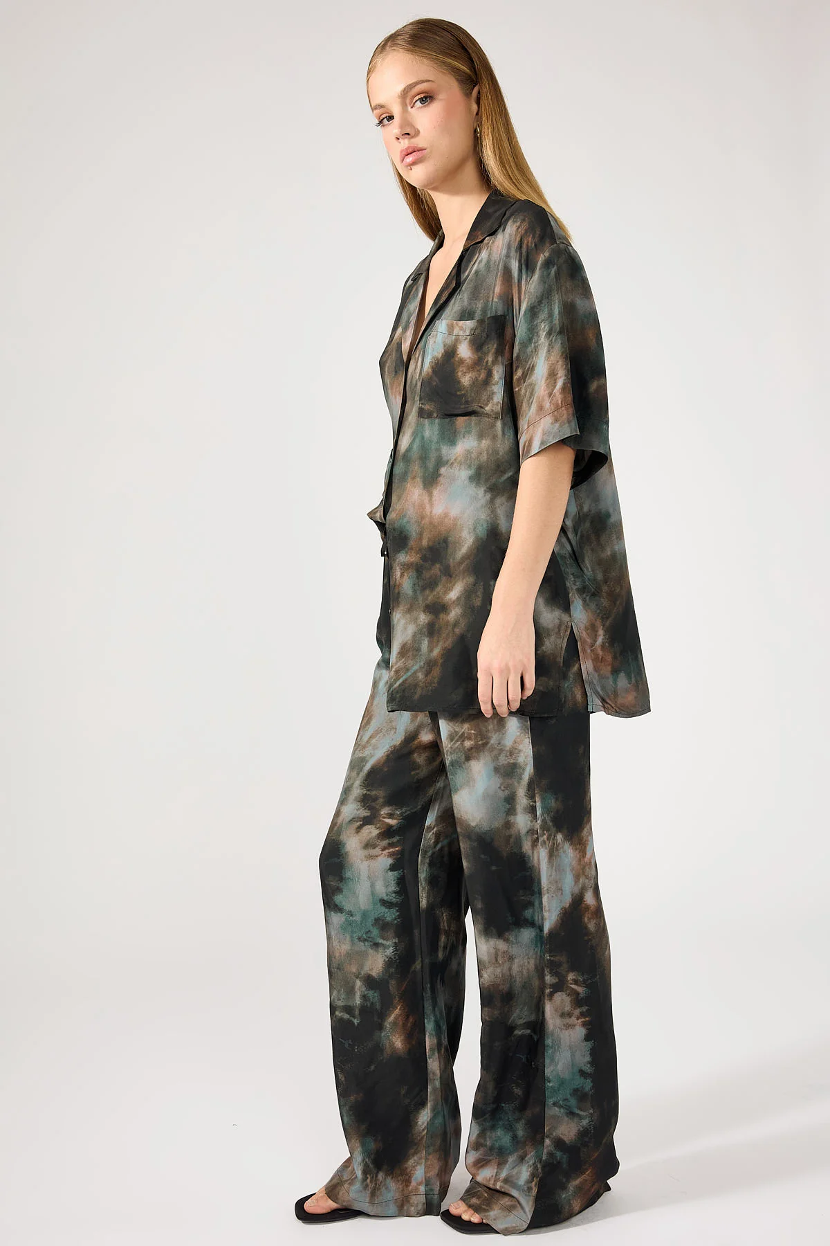 Perfect Stranger Marble Rain Cupro Pant Black Print - Image 10