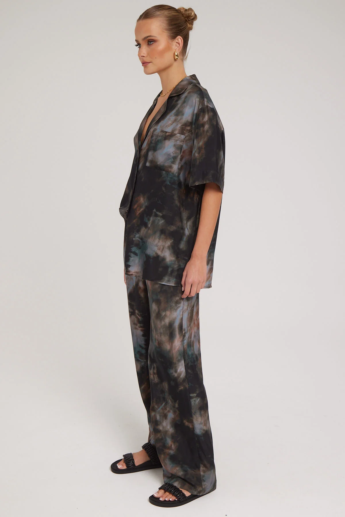 Perfect Stranger Marble Rain Cupro Pant Black Print - Image 2