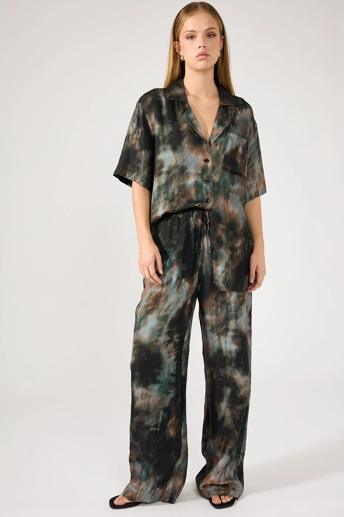 Perfect Stranger Marble Rain Cupro Pant Black Print - Image 9