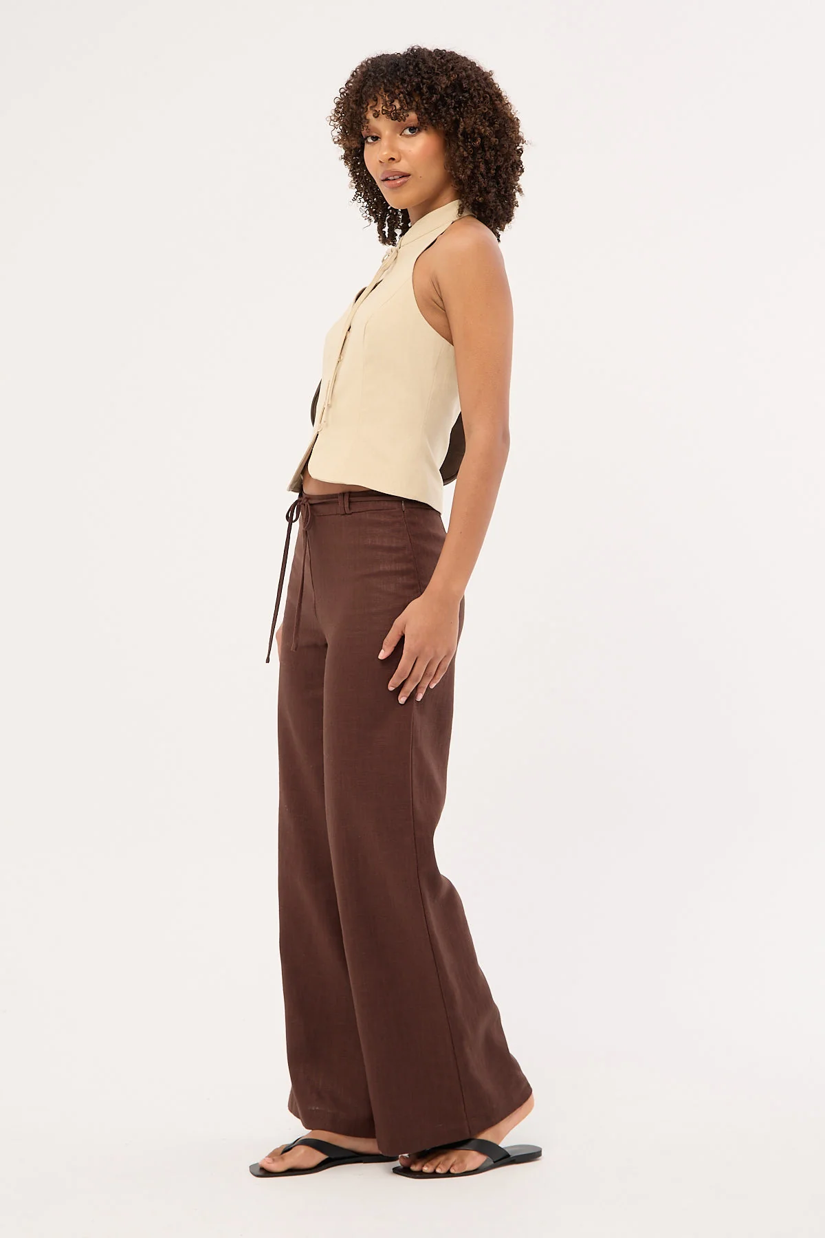 Perfect Stranger Marlo Mid Rise Menorca Pant Brown - Image 3