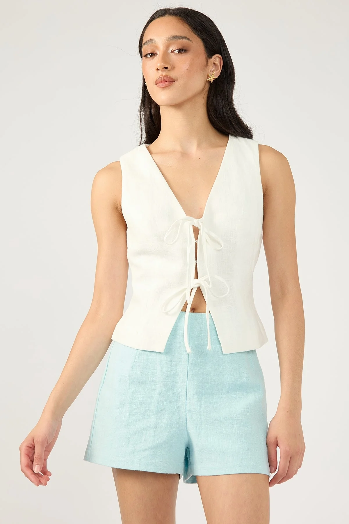 Perfect Stranger Menorca Linen  Short Blue - Image 4