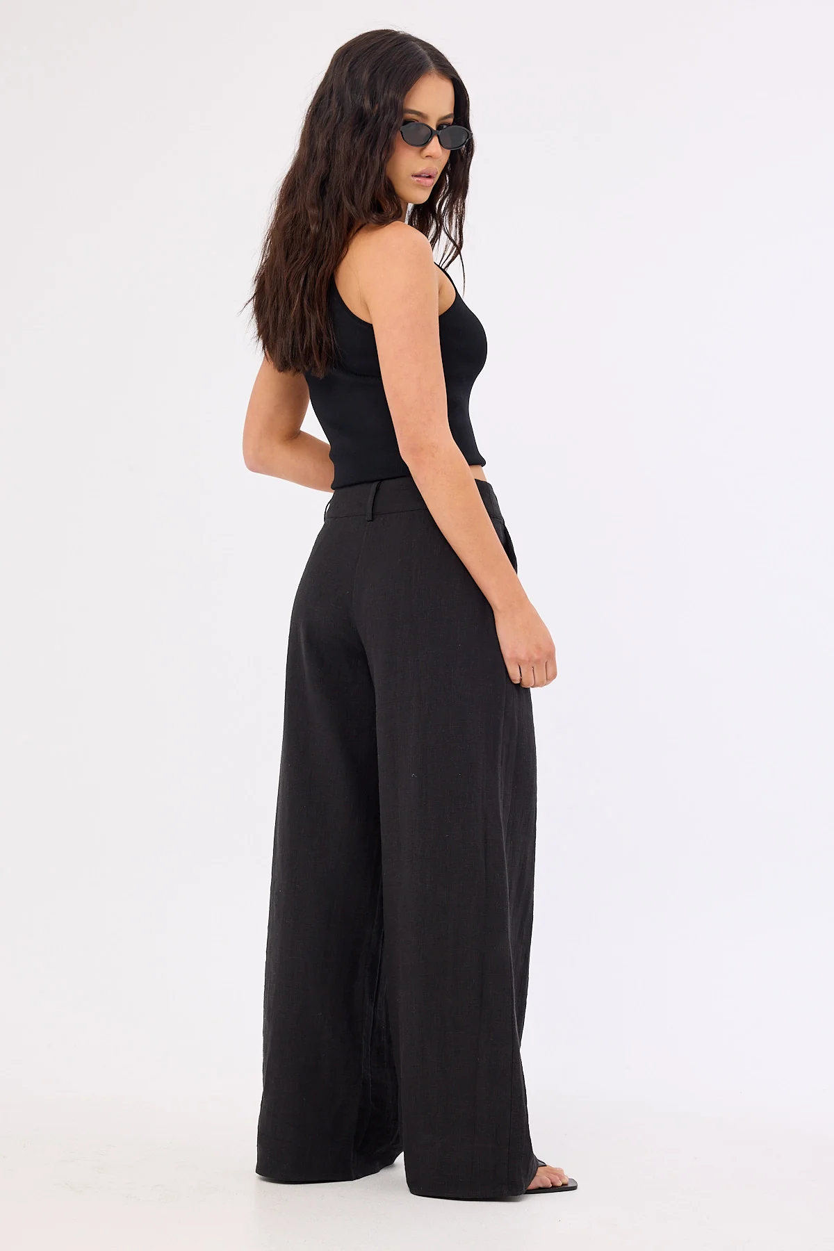 Perfect Stranger Menorca Low Rise Linen Pant Black - Image 6