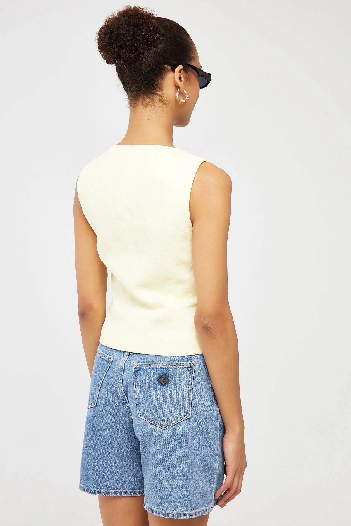 Perfect Stranger Menorca Tie Up Vest Top Lemon - Image 5