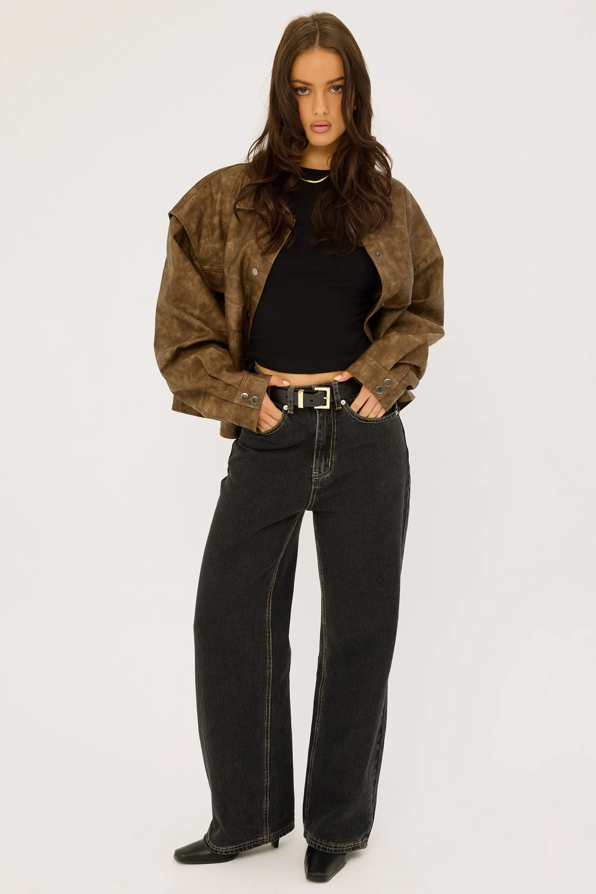 Perfect Stranger Mid Rise 90's Slouch Jean Washed Grey