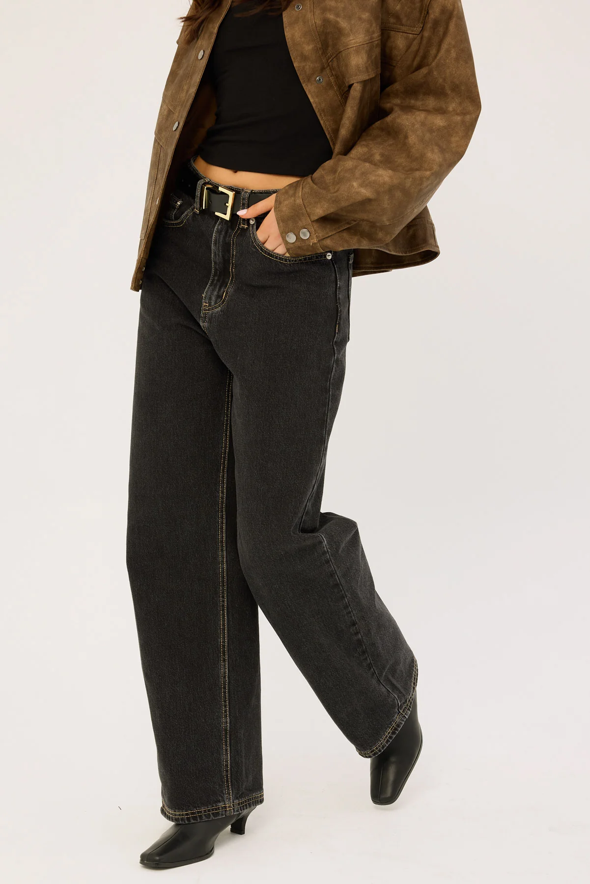 Perfect Stranger Mid Rise 90's Slouch Jean Washed Grey - Image 5