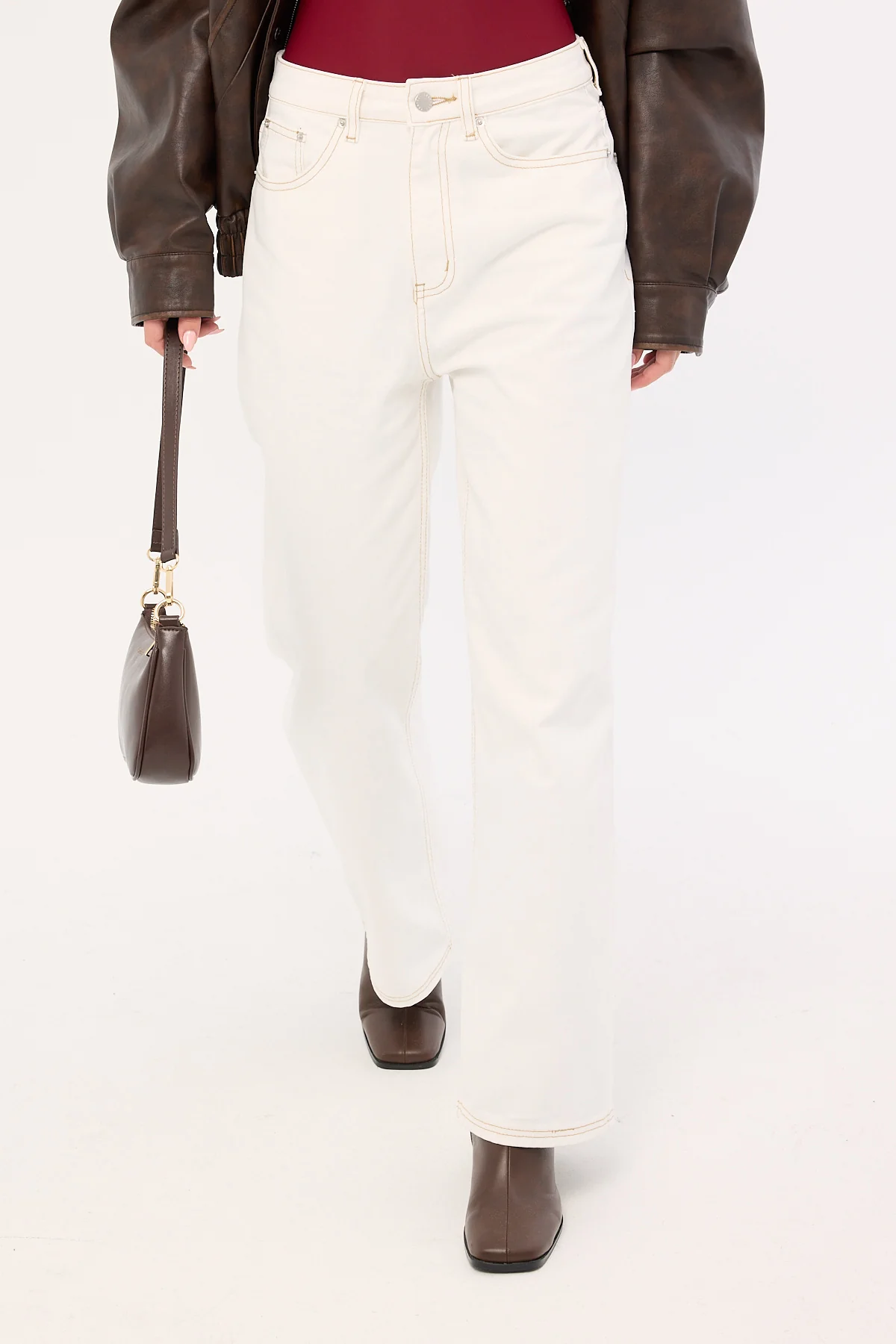 Perfect Stranger Mid Rise 90's Slouch Jean White Contrast Off White Contrast - Image 2