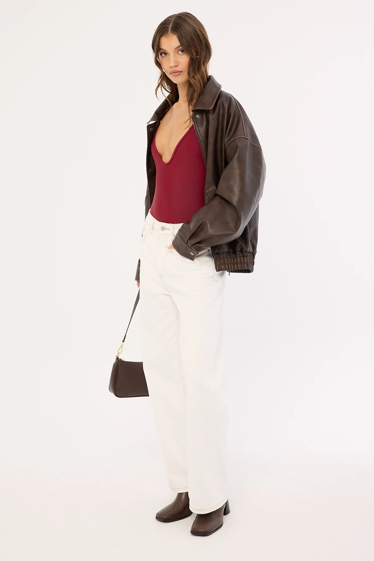 Perfect Stranger Mid Rise 90's Slouch Jean White Contrast Off White Contrast - Image 3