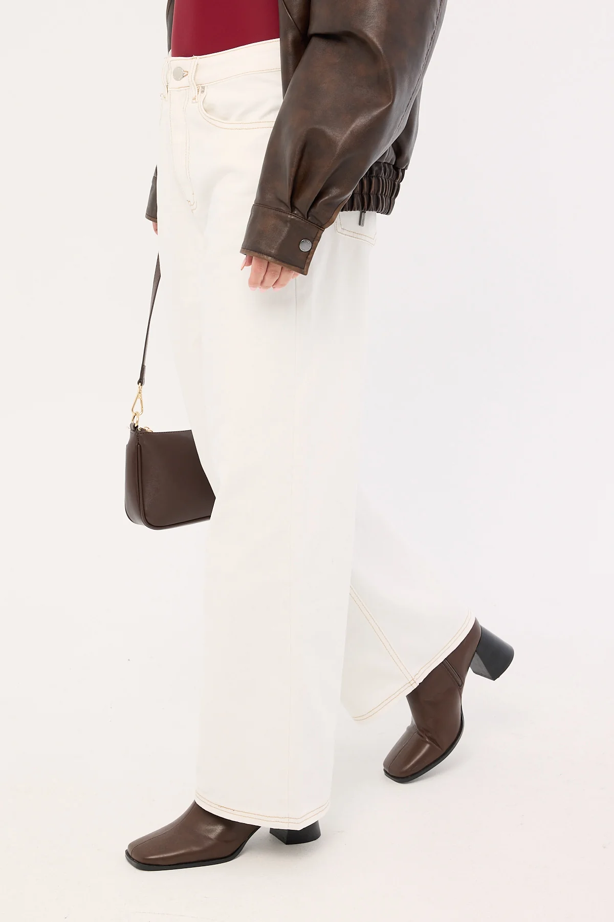 Perfect Stranger Mid Rise 90's Slouch Jean White Contrast Off White Contrast - Image 4