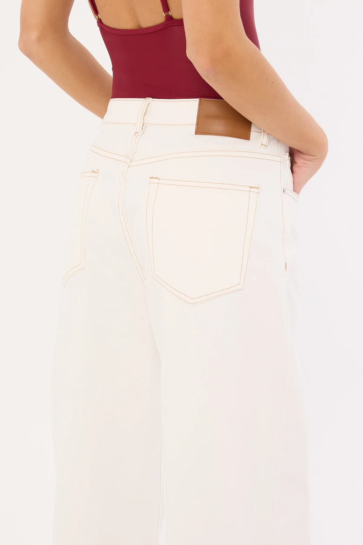 Perfect Stranger Mid Rise 90's Slouch Jean White Contrast Off White Contrast - Image 6