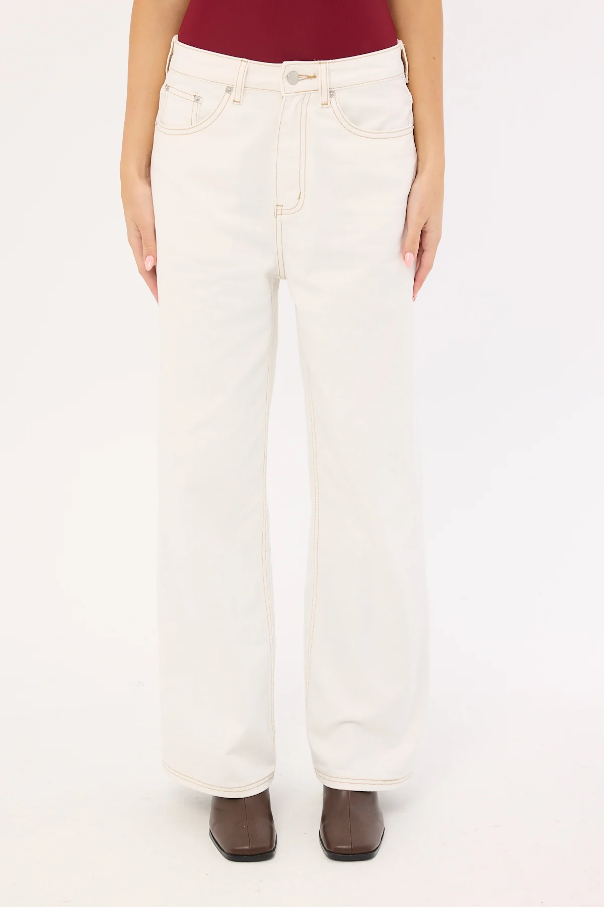 Perfect Stranger Mid Rise 90's Slouch Jean White Contrast Off White Contrast - Image 7