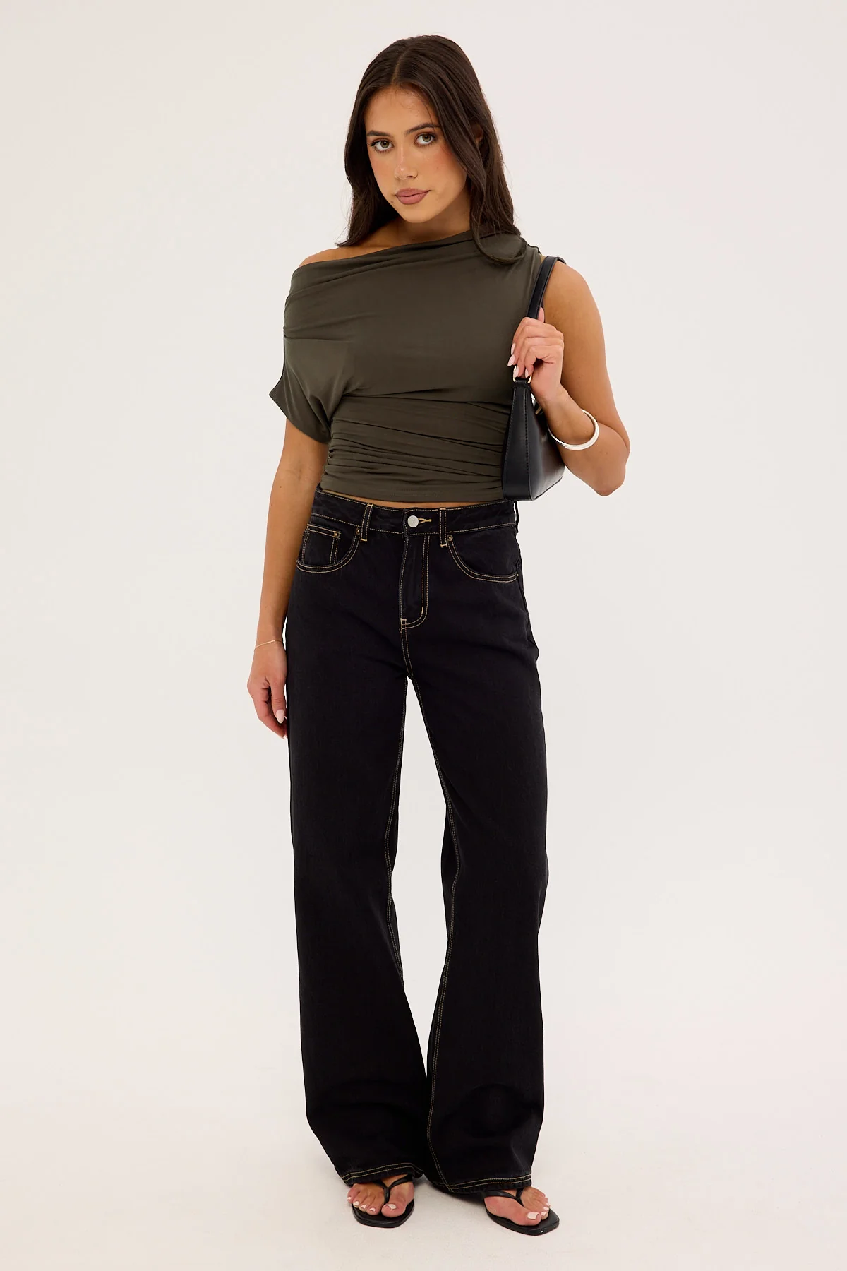 Perfect Stranger MID RISE BAGGY JEAN Washed Black