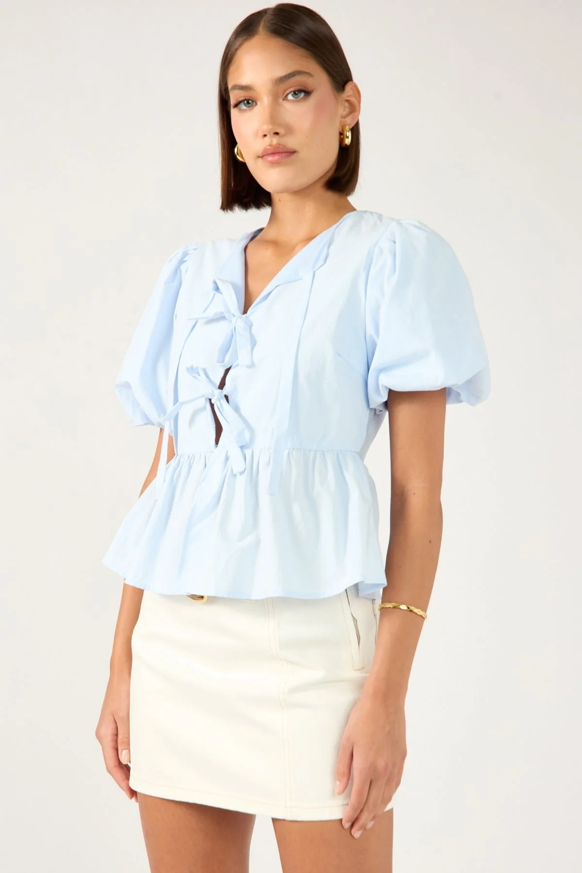 Perfect Stranger Mika Denim Mini Skirt Cream - Image 3