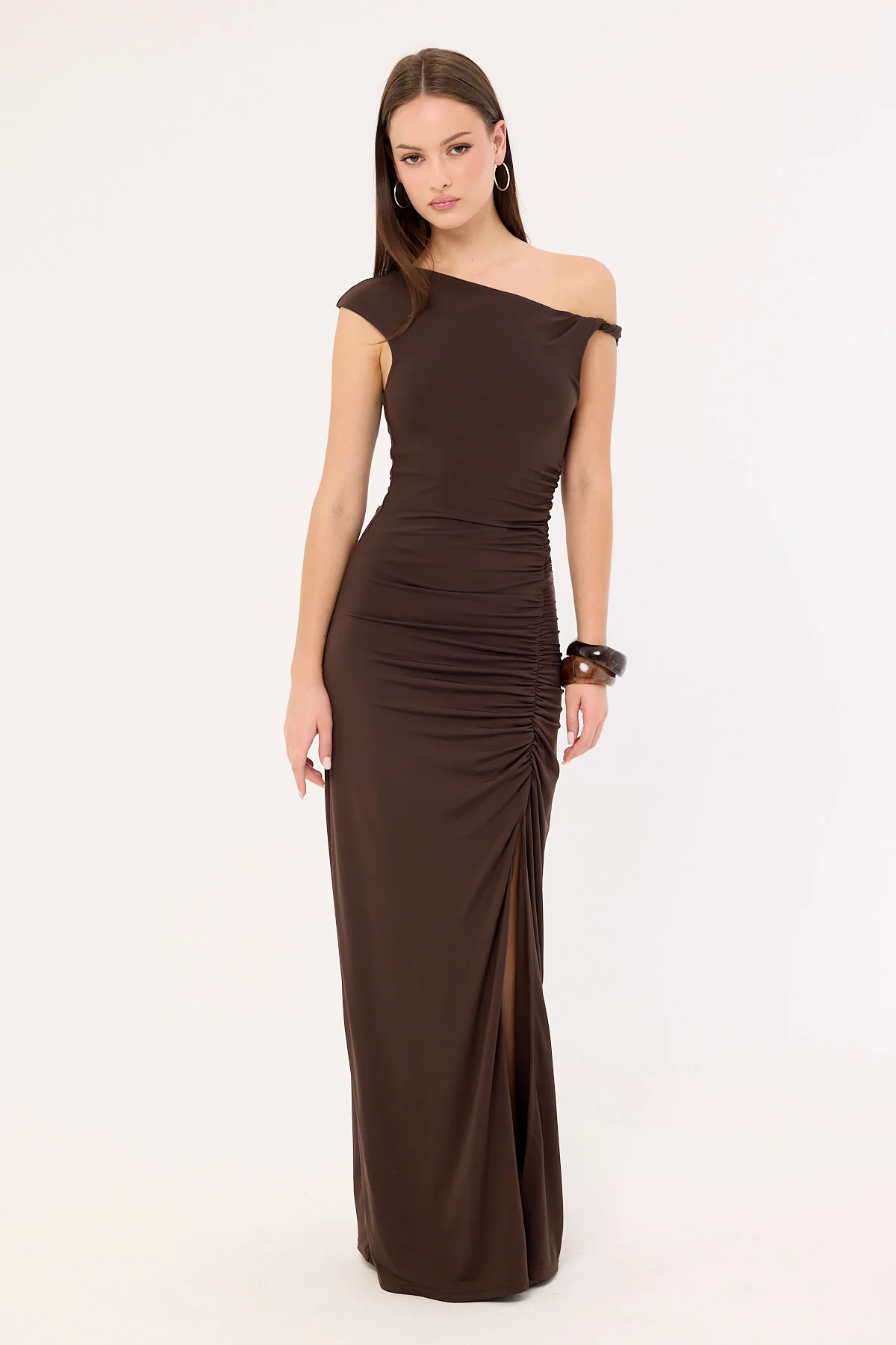 Perfect Stranger Miro Twist Maxi Dress Brown - Image 2