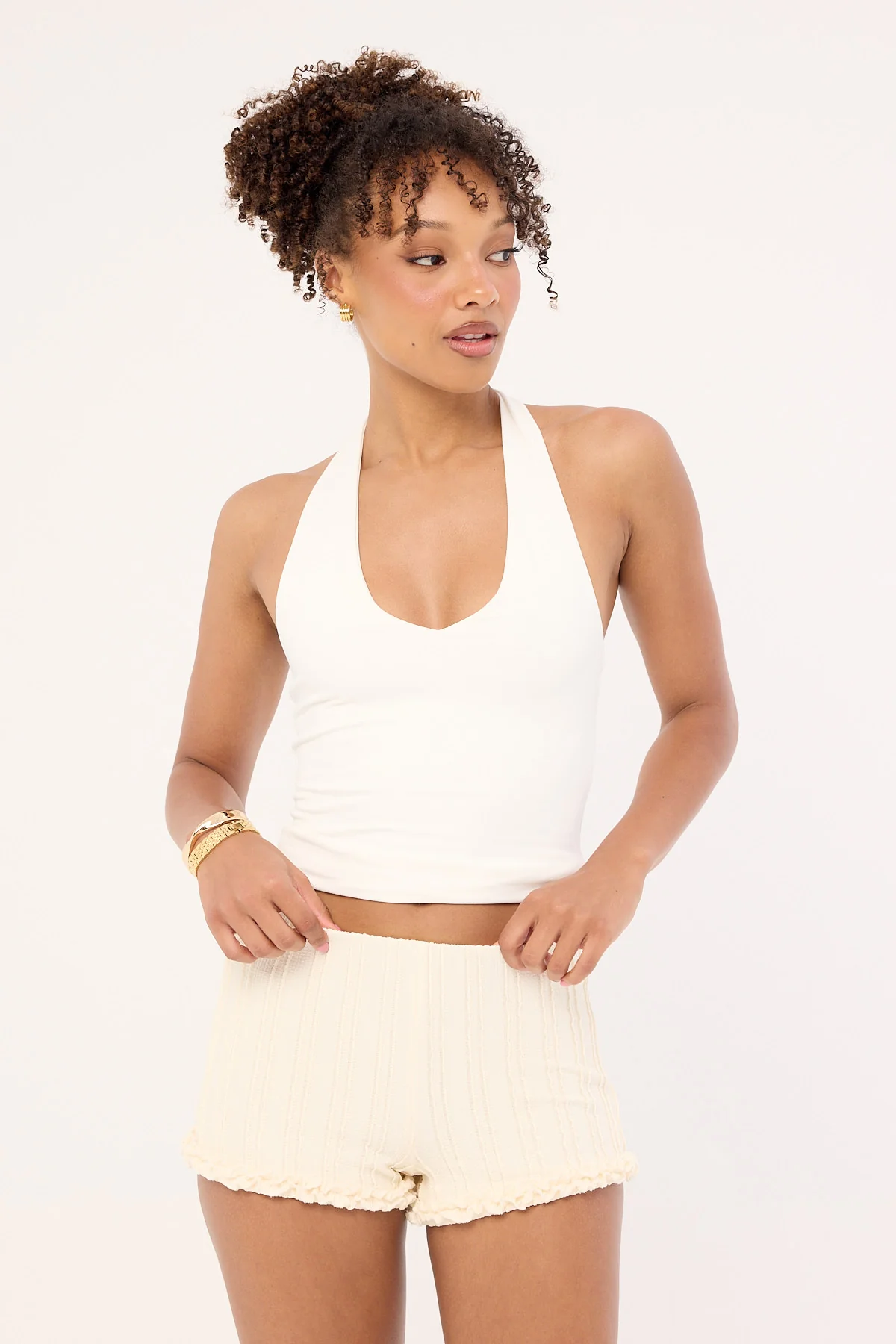 Perfect Stranger Noah Frill Micro Shorts Butter - Image 3