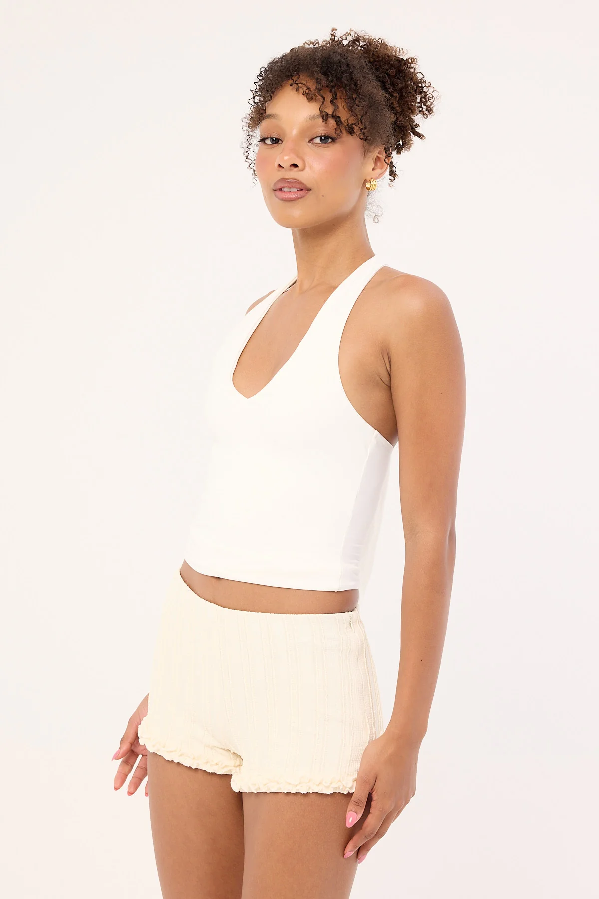 Perfect Stranger Noah Frill Micro Shorts Butter - Image 4