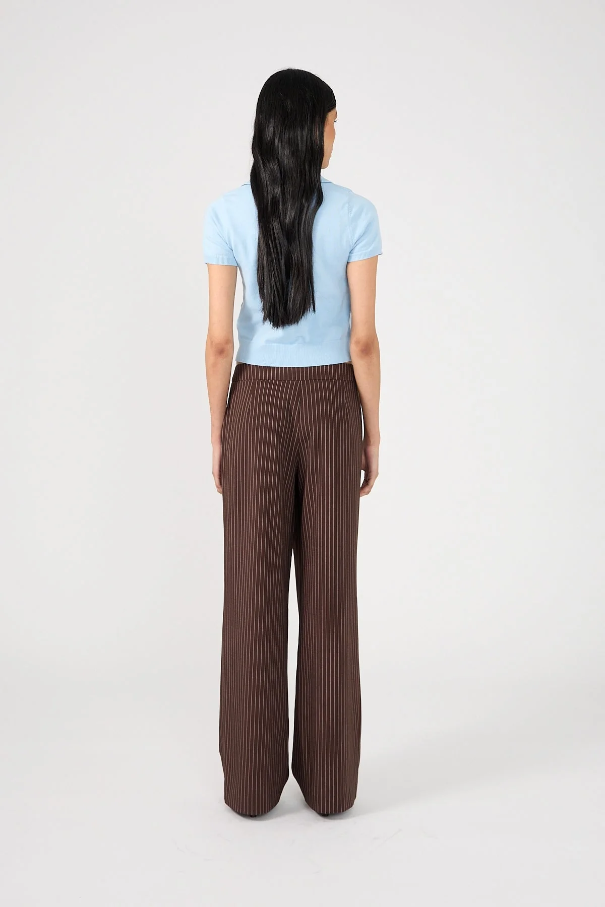 Perfect Stranger Odie Pinstripe Mid Rise Pant Brown Pinstripe - Image 6