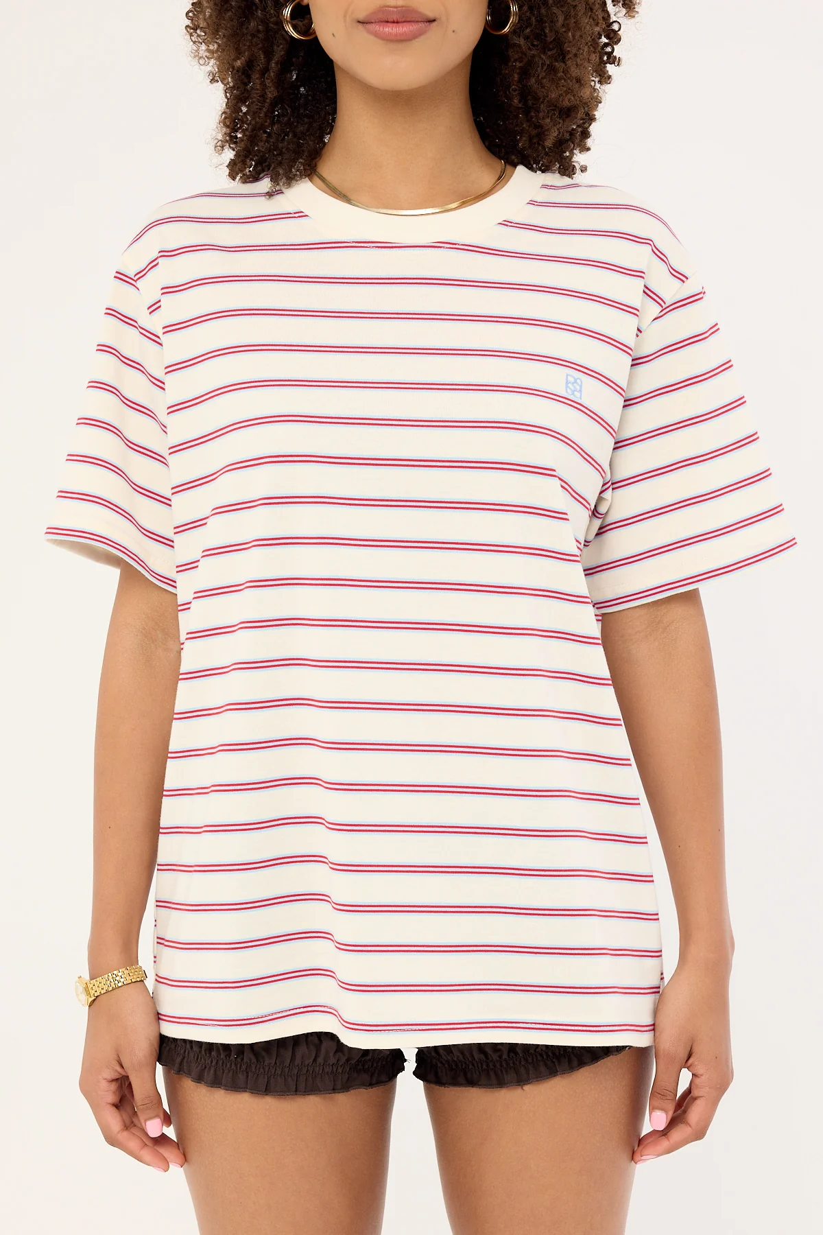 Perfect Stranger Oversized Stripe Tee Blue Stripe - Image 7