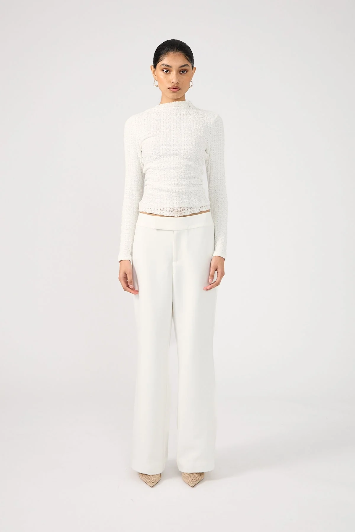Perfect Stranger Parker Bootleg Low Rise Pants White