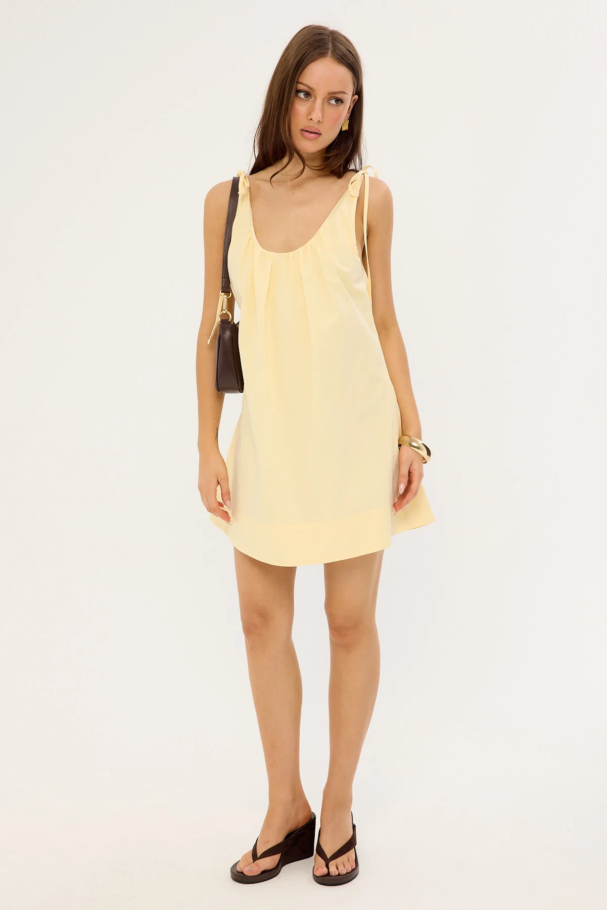 Perfect Stranger Penelope Tie Shoulder Mini Dress Butter - Image 2