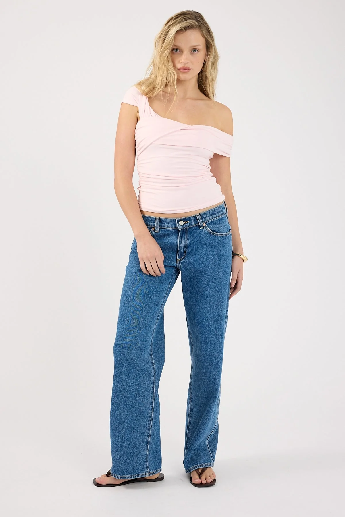 Perfect Stranger Perla One Shoulder Draped Top Pink - Image 2