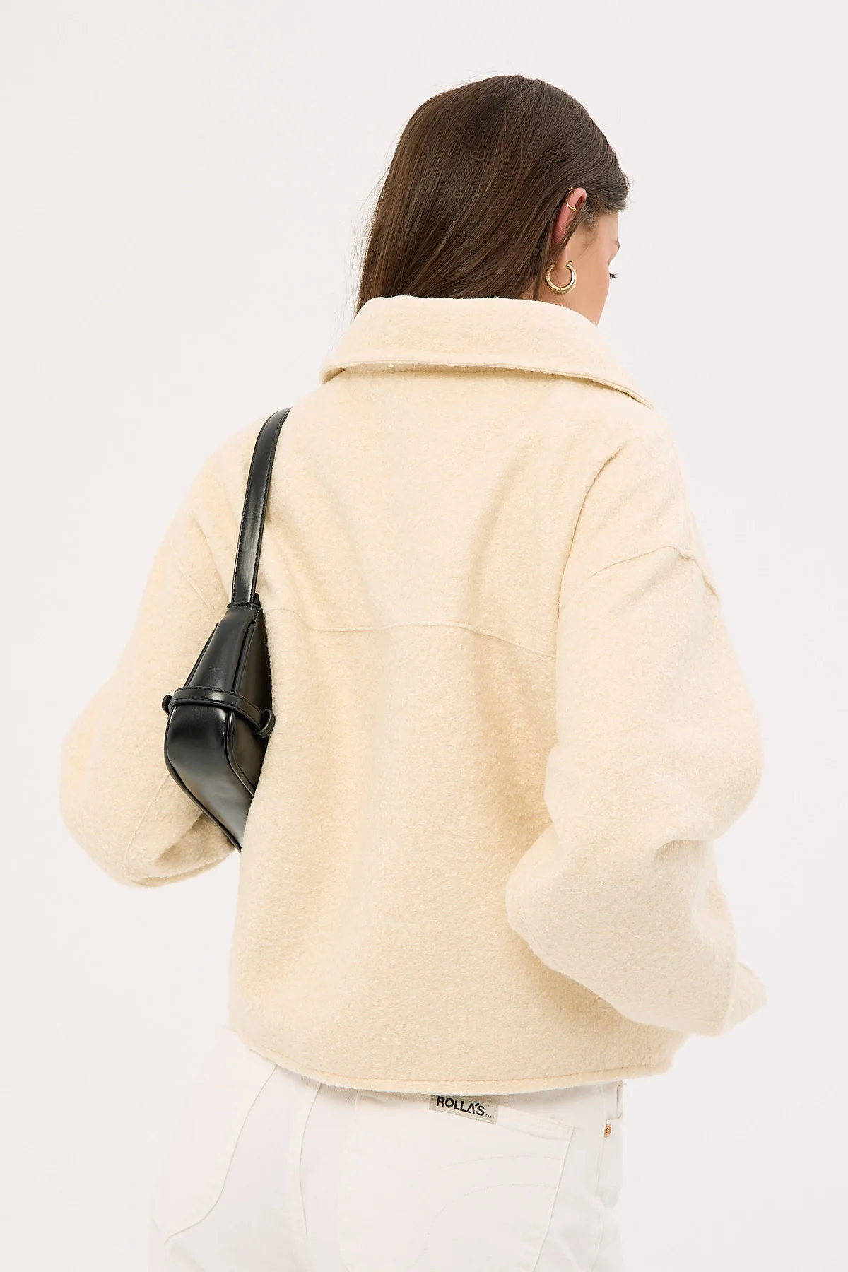 Perfect Stranger Pixie Textured Zip Up Jacket Cream - Image 6