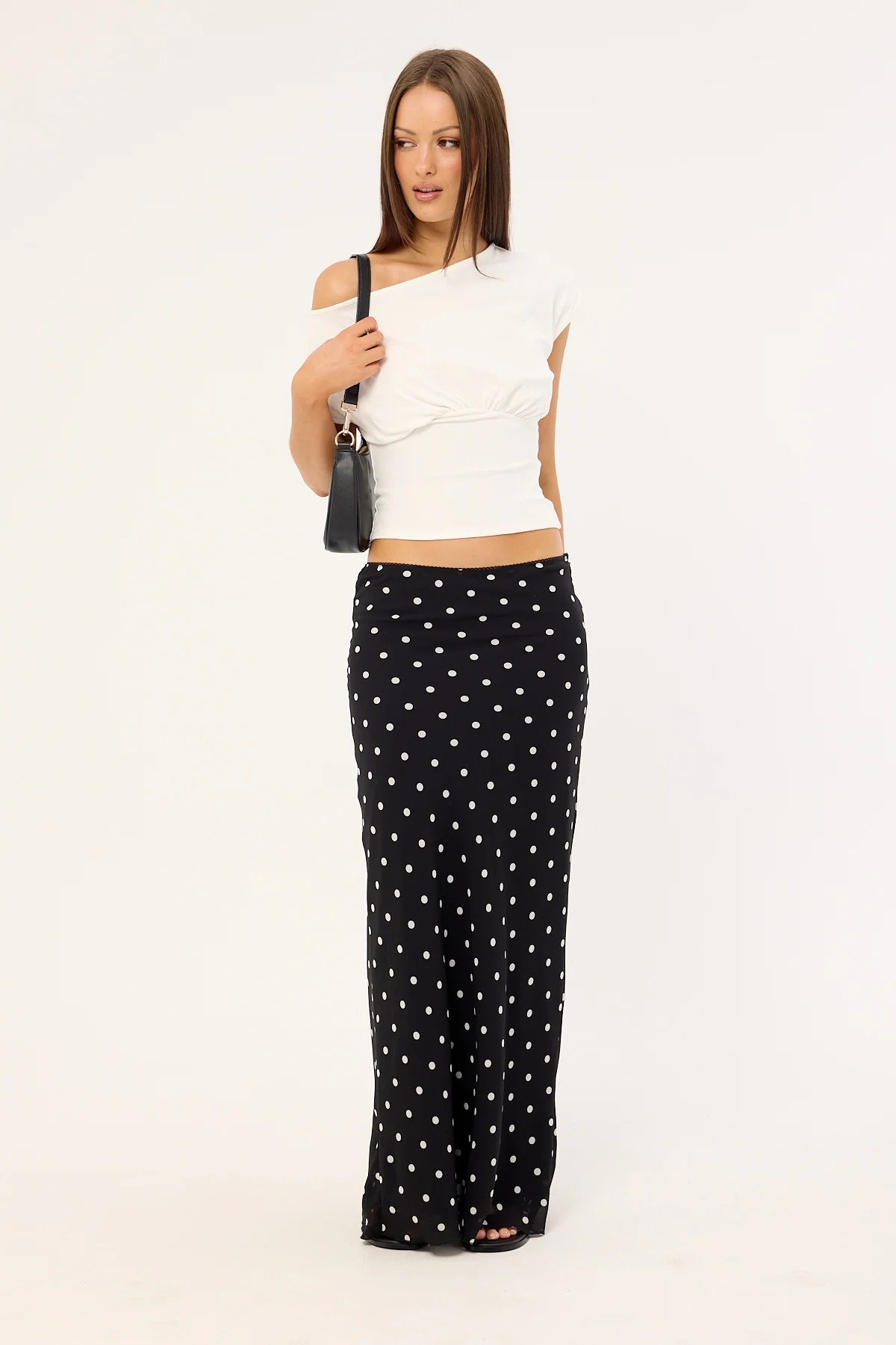 Perfect Stranger Polka Wish Maxi Skirt Black - Image 2