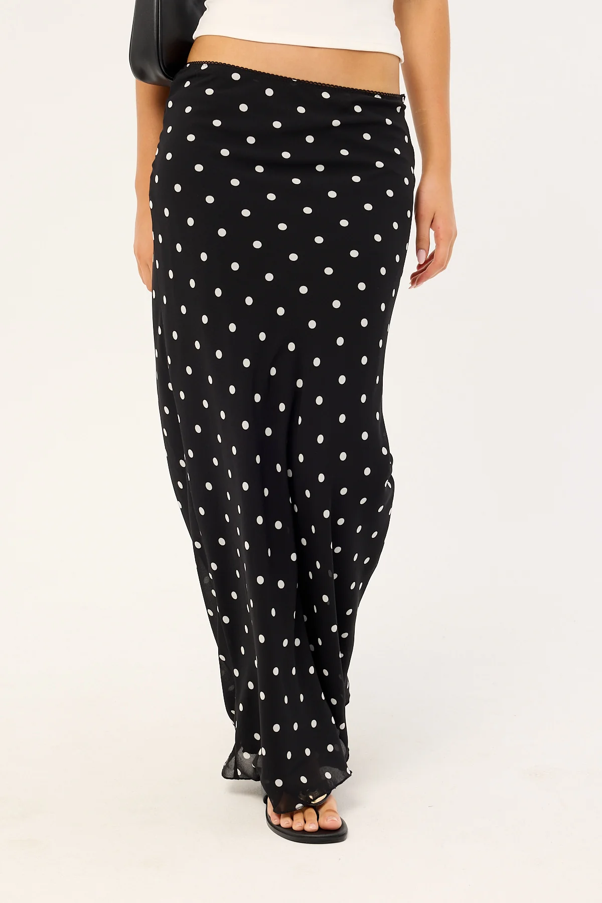 Perfect Stranger Polka Wish Maxi Skirt Black - Image 3