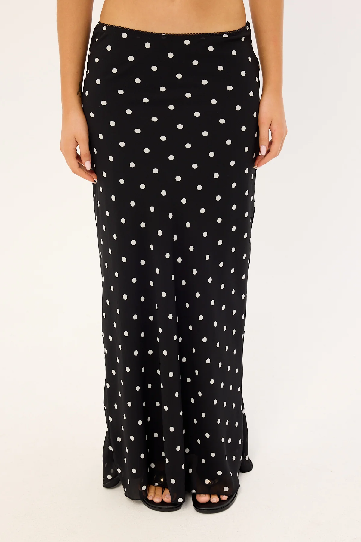Perfect Stranger Polka Wish Maxi Skirt Black - Image 8