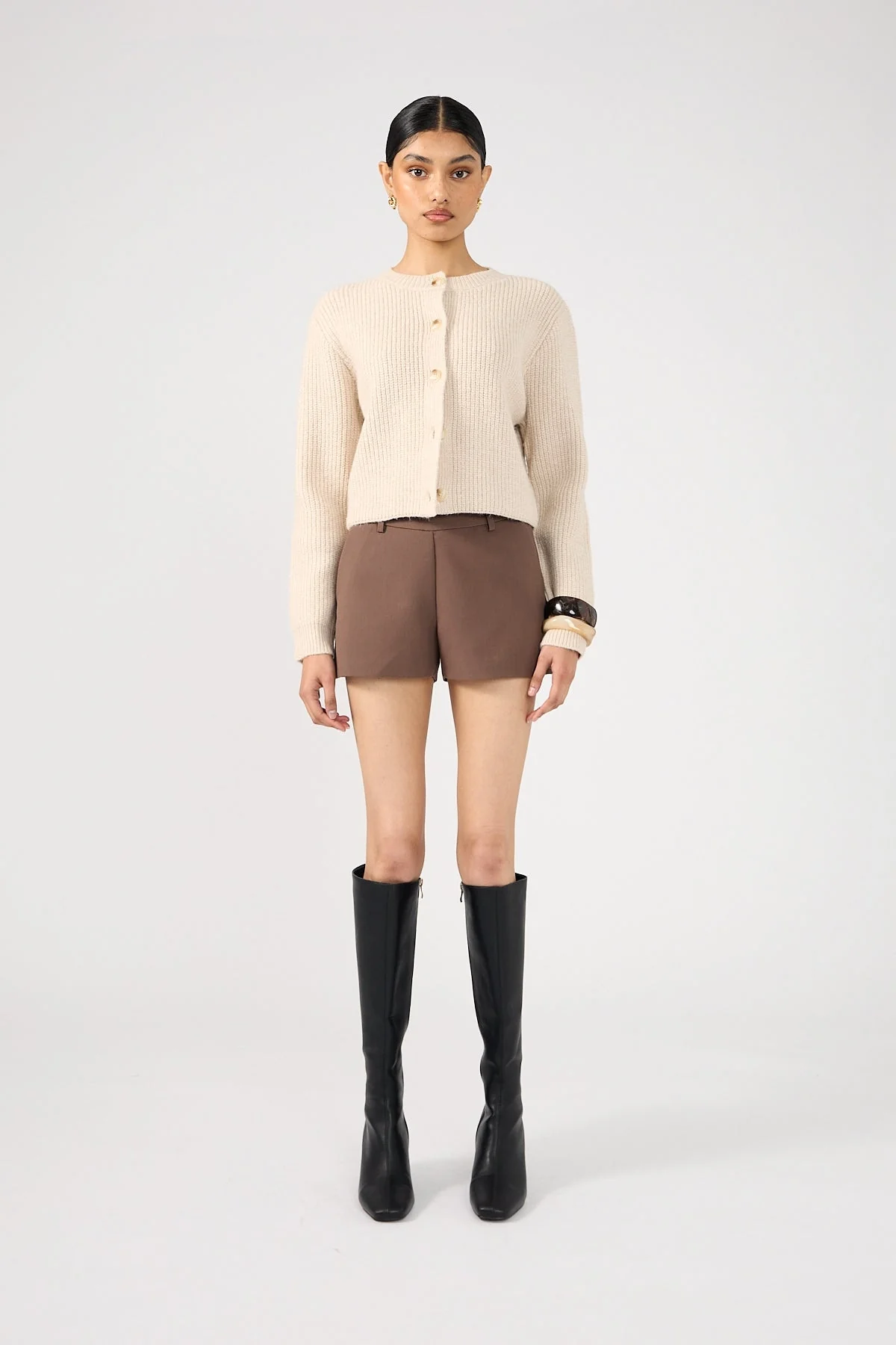 Perfect Stranger Prue Fluffy Cardigan Neutral - Image 3