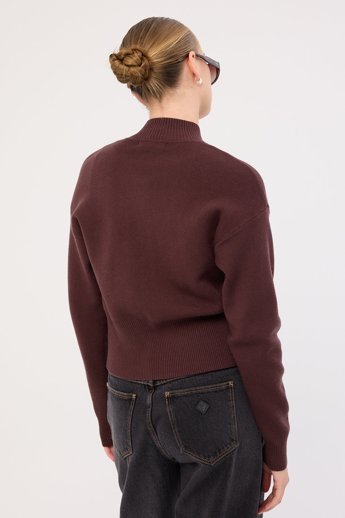 Perfect Stranger Rana Zip Up Cardigan Bitter Chocolate - Image 5