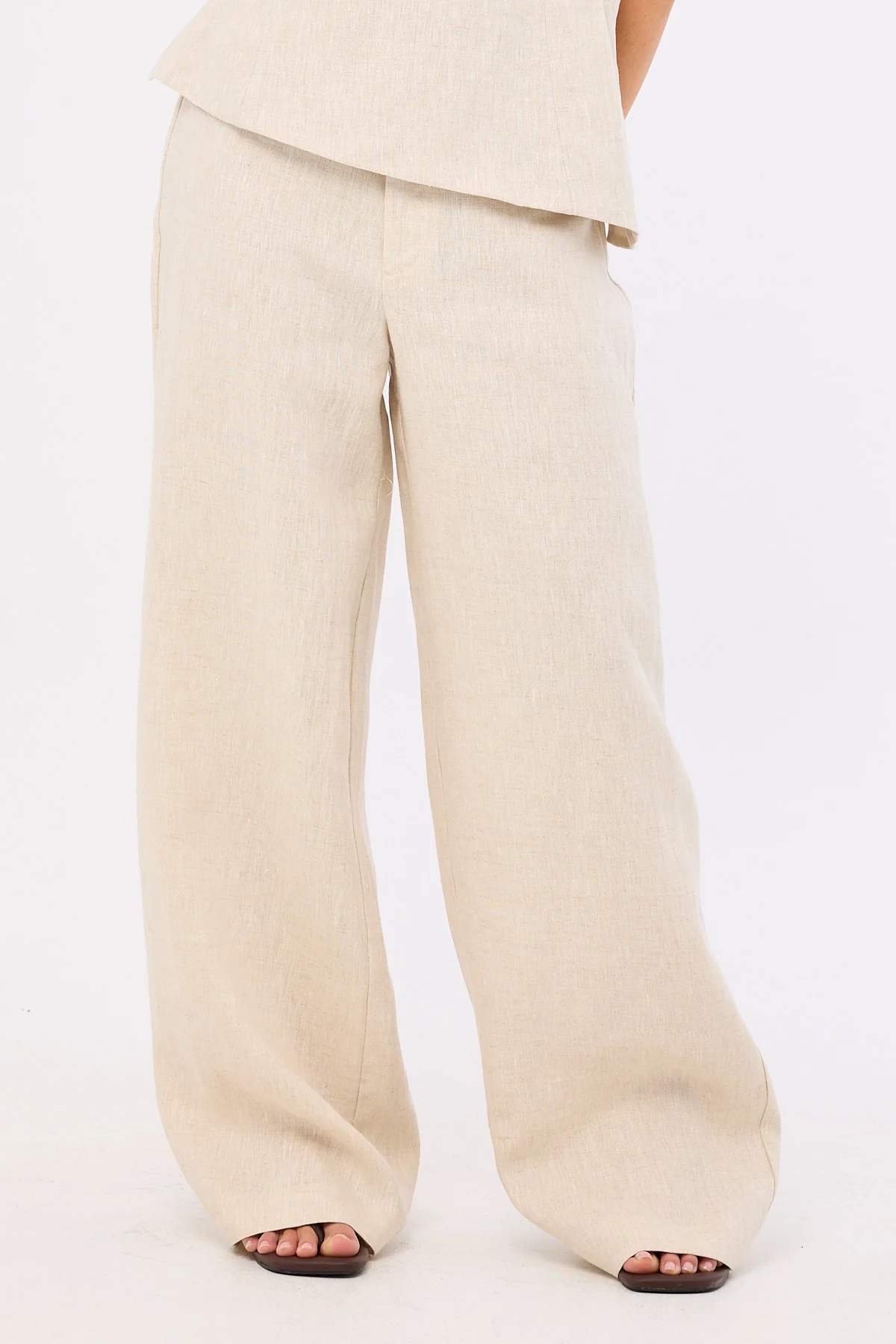 Perfect Stranger Reese Mid Rise Linen Pants Oat - Image 2